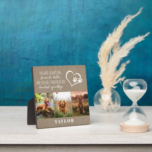 Lieblings-Hallo Hardest Goodbye Pet Memorial Fotoplatte (InSitu)