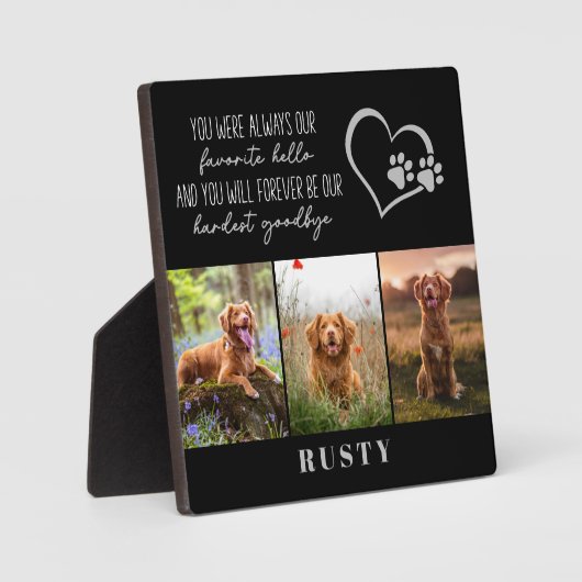 Lieblings-Hallo Hardest Goodbye Pet Memorial Fotoplatte (Vorderseite)