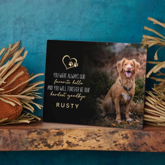 Lieblings-Hallo Hardest Goodbye Pet Memorial Fotoplatte (Seite)