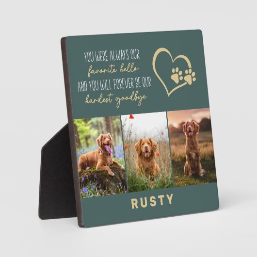 Lieblings-Hallo Hardest Goodbye Pet Memorial Fotoplatte (Vorderseite)