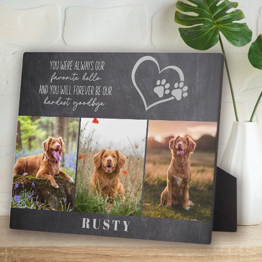 Lieblings-Hallo Hardest Goodbye Pet Memorial Fotoplatte