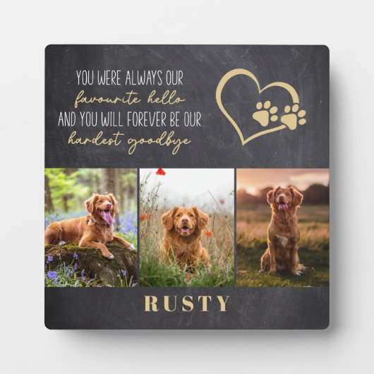 Lieblings-Hallo Hardest Goodbye Pet Memorial Fotoplatte (Vorderseite)