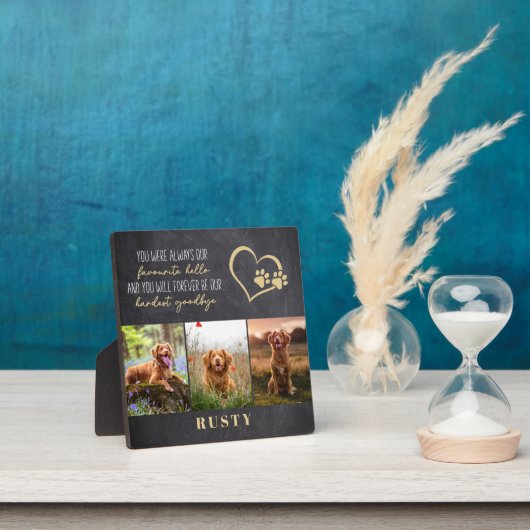 Lieblings-Hallo Hardest Goodbye Pet Memorial Fotoplatte (InSitu)