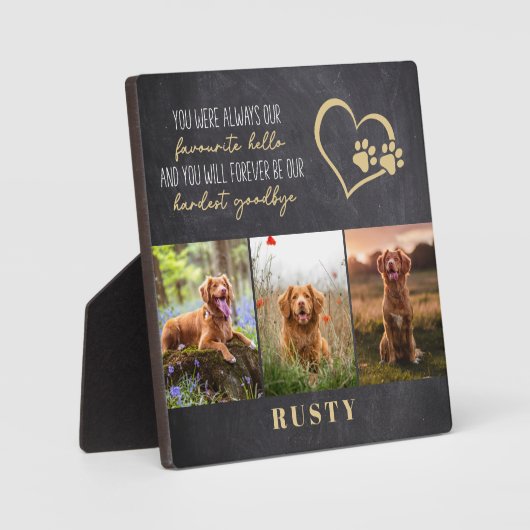 Lieblings-Hallo Hardest Goodbye Pet Memorial Fotoplatte (Vorderseite)
