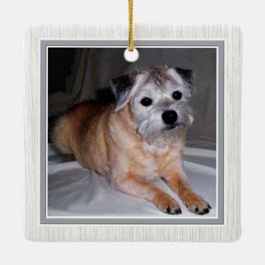 Lieblings-Hallo kaum gut durch Hunde-Memorial Gesc Keramikornament (Rückseite)