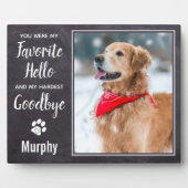 Lieblings-Hallo Personalisiert Pet Loss Hund Memor Fotoplatte (Vorderseite)