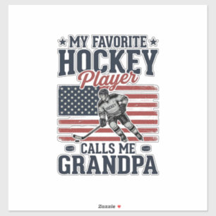 Lieblings-Hockeyspieler nennt mich Opa Vintage-Shi Aufkleber