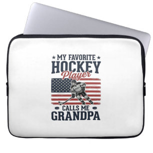 Lieblings-Hockeyspieler nennt mich Opa Vintage-Shi Laptopschutzhülle