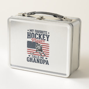 Lieblings-Hockeyspieler nennt mich Opa Vintage-Shi Metall Brotdose