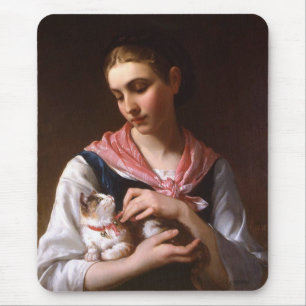 Lieblings Kätzchen (von Émile Munier) Mousepad