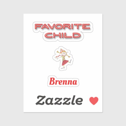 Lieblings-Kind mit Individuelle Name Cutout Aufkleber (Blatt)