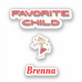 Lieblings-Kind mit Individuelle Name Cutout Aufkleber (Vorderseite)