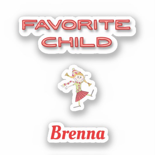 Lieblings-Kind mit Individuelle Name Cutout Aufkleber (Vorderseite)