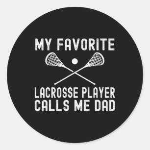 Lieblings-Lacrosse-Player ruft den Tag der Vater-V Runder Aufkleber