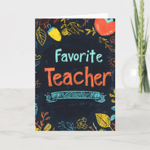 Lieblings-Lehrer-Blackboard-Farben Feiertagskarte