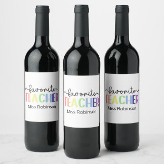 Lieblings-Lehrer-Rainbow-Lehrer-Geschenk Weinetikett