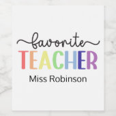 Lieblings-Lehrer-Rainbow-Lehrer-Geschenk Weinetikett (Einzelnes Label)