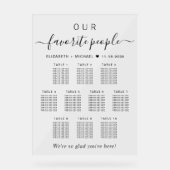Lieblings-Leute 10 Tisch Hochzeitssitze Acrylschild (Vorderseite)
