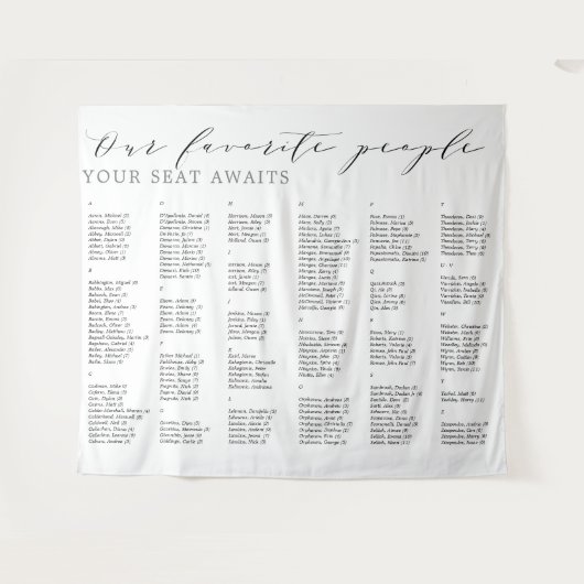 Lieblings-Leute Hochzeitsstift Wandteppich (Vorderseite (Horizontal))