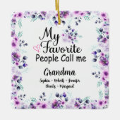 Lieblings-Leute nennen mich Oma | Name der Enkelki Keramikornament (Vorderseite)