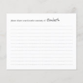 Lieblings-Memory-Beerdigung Einfache Anwesenheitsk (Rückseite)