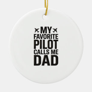 Lieblings-Pilot nennt mich Dad Vintage-Flugzeug-Sh Keramik Ornament