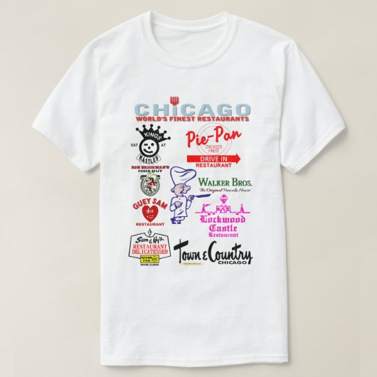 Lieblings-Restaurants in Chicagoland, v3. T-Shirt (Design vorne)