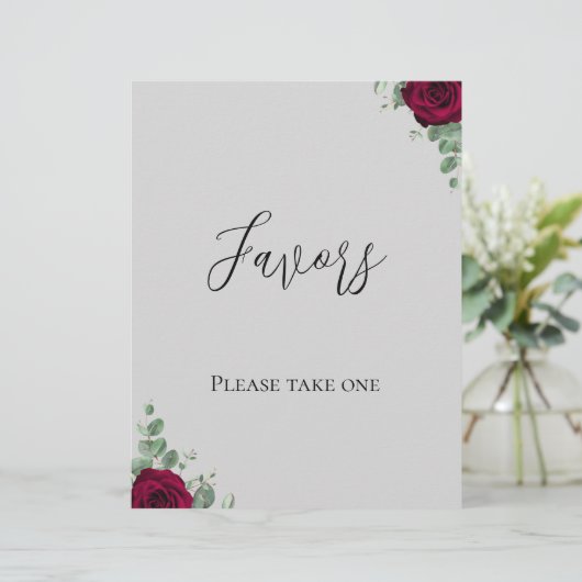 Lieblings-Rote Rose-Hochzeitszeichen (Stehend Vorderseite)