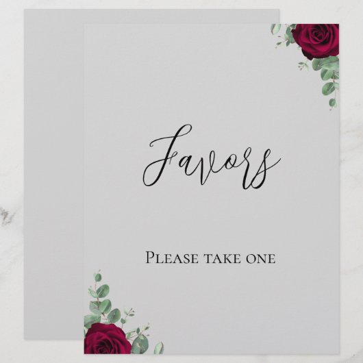 Lieblings-Rote Rose-Hochzeitszeichen (Vorne/Hinten)