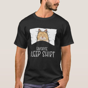 Lieblings-Schlaf-Shirt-Katze, schlummerndes langha T-Shirt