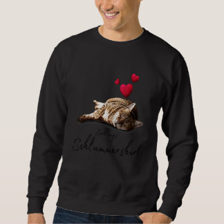 Lieblings-Schlafkatze mit Herz-Pajamas-Katzen-Moti Sweatshirt