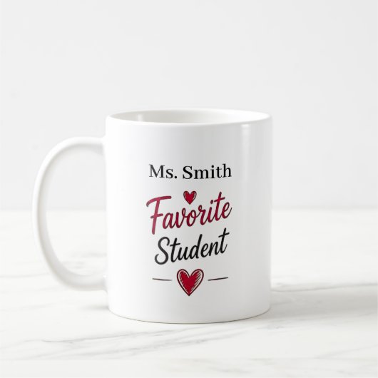Lieblings-Schüler personalisiertes Lehrer-Geschenk Kaffeetasse (Links)