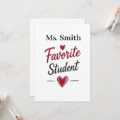 Lieblings-Schüler-Personalisiertes-Lehrer-Geschenk Karte (Vorderseite/Rückseite Beispiel)