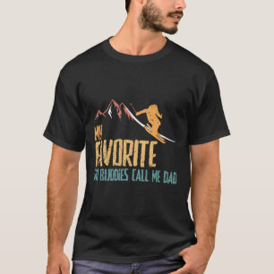 Lieblings Ski Buddies nennen mich Vater Retro Vint T-Shirt