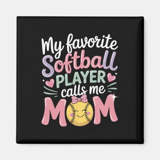 Lieblings-Softball-Mutter lustiger Spruch für stol Magnet (Vorne)