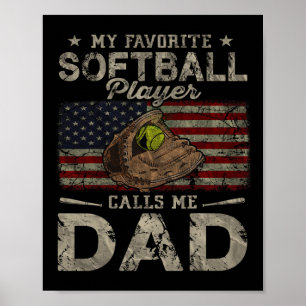 Lieblings-Softball-Spieler nennt mich Vater Vatert Poster