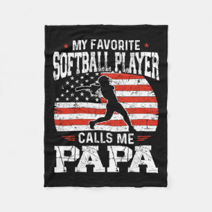 Lieblings- Softballspieler nennt mich Papa Lustige Fleecedecke