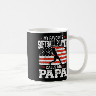 Lieblings- Softballspieler nennt mich Papa Lustige Kaffeetasse