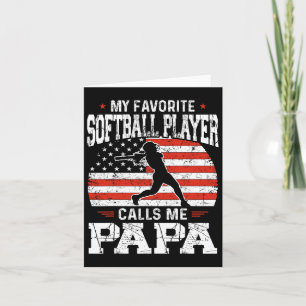 Lieblings-Softballspieler nennt mich Papa Lustiger Karte