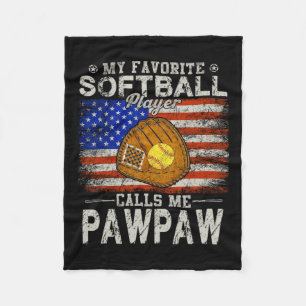 Lieblings-Softballspieler nennt mich Pawpaw Softba Fleecedecke