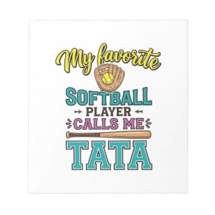 Lieblings-Softballspieler nennt mich TATA-Shirt-De Notizblock