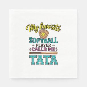 Lieblings-Softballspieler nennt mich TATA-Shirt-De Serviette
