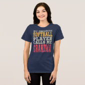 Lieblings-Softballspieler Oma Typography Tri-Blend Shirt (Vorderseite voll)