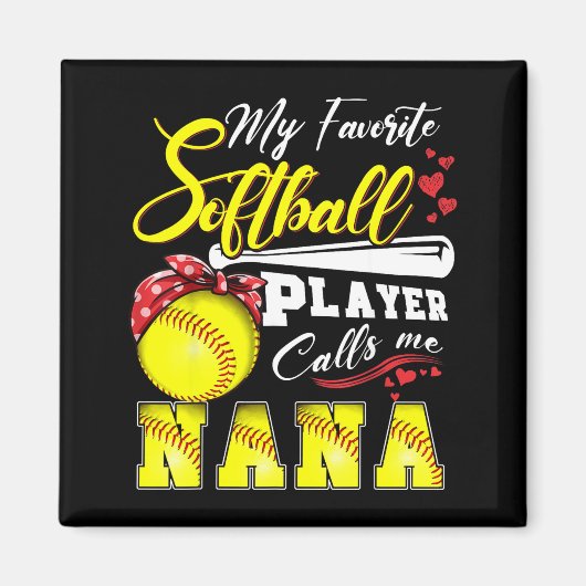 Lieblings-Softballspieler ruft Oma am Muttertag an Magnet (Vorne)