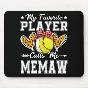 Lieblings-Spieler nennt Memaw Baseball Softball Mousepad