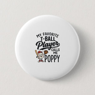 Lieblings-T-Ball-Spieler nennt mich Poppy-Shirt-De Button