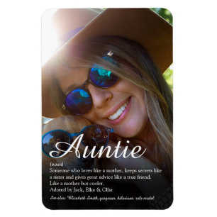 Lieblings-Tante, Tante Definition Schriftfoto Magnet