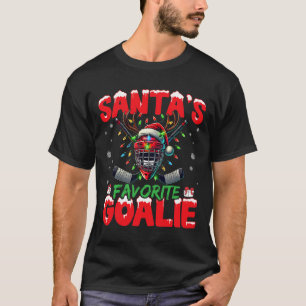 Lieblings-Torhüter-Weihnachts-Hockey-Santa-Mütze T-Shirt