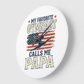 Lieblings-Turner nennt mich Papa Patriotisches Vin Große Wanduhr (Winkel)