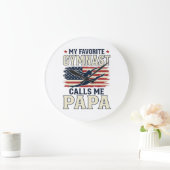 Lieblings-Turner nennt mich Papa Patriotisches Vin Große Wanduhr (Zuhause)